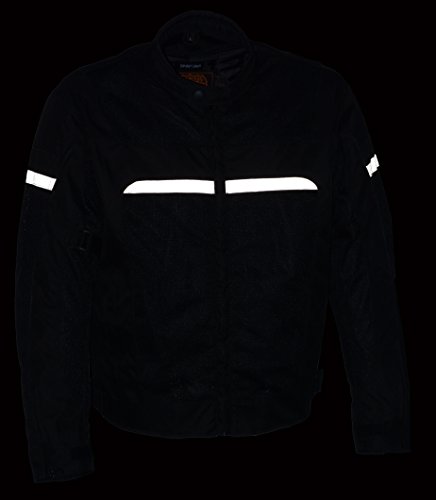Milaukee Performance-Men's Nylon/ Mesh Combo Moto Jacket w/ Armor-BLACK-3X