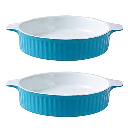 Bruntmor Ceramic Pie Pans Set 2 With Handles For Christmas Dinner