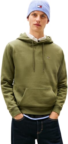 Sudadera Hombre Regular Fit Flag Fleece Hoodie con Capucha, Verde (Dark Greenery), S