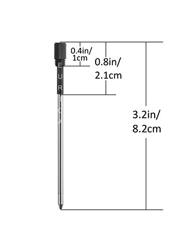 Pen Refills Replacement Ballpoint 3.2'' inch (can be cut into 2.75â€) for Pens with Big Diamond Crystal on Top Diamond Crystal Stylus Pens Metal Refill in Storage Case Black Ink Medium Pack of 40