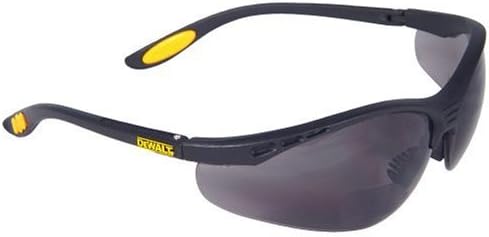 Dewalt DPG59-215C Reinforcer Rx-Bifocal 1.5 Smoke Lens High Performance Protective Safety Glasses with Rubber Temples and Protective Eyeglass Sleeve