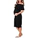 Women's Off Shoulder Ruffle Maternity Dress - Made in USA