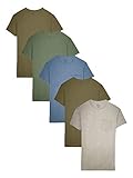 Fruit of the Loom Men's Pocket T-Shirt Multipack (Assorted Earth Tones (5 Pack), X-Large (46-48))
