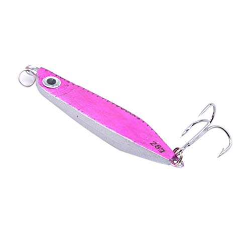 Yunzee Lead Bait Hook Hard Jigs Diving Sea Fishing Lures Popper Baits Tackle Saltwater Freshwater Lures Sinking Jigging Bait,Purple