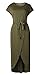 Yidarton Women Ladies Sexy Casual Short Sleeve Beach Party Slit Long Maxi Dress ArmyGreen S