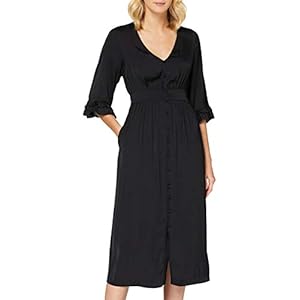 Scotch & Soda dames jurk Midi length v-neck dress with ruffles