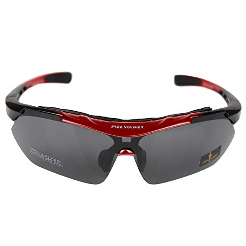 FREE SOLDIER Sportbrille Polaroid Sonnenbrille Herren Fahrradbrille 5 in 1 Taktische Militärische MTB Brille Laufbrille zum Radfahren Fahrt Wandern Fischen Outdoor-Aktivitäten – Bild 3