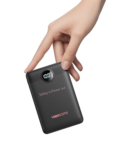 Power Bank 10000mAh 22,5W PD3.0 QC 3.0 Powerbank Mini USB C Caricabatteria Portatile Ricarica Rapida con Display a LED Compatibile con iPhone Huawei Xiaomi Tablets ecc. (Nero)