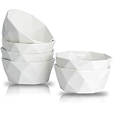20-Ounce Porcelain Bowl Set for Cereal, Salad and Desserts, Set of 6,White,by HITFUN