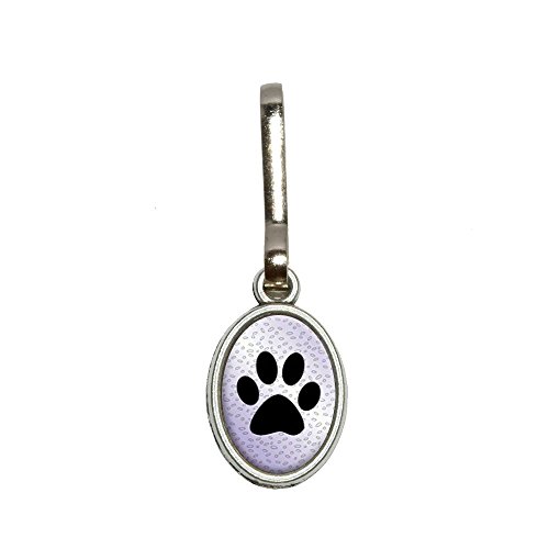 Graphics and More Paw Print of Awesomeness Purple Antiqued Oval Charm Clothes Purse Luggage Backpack Zipper Pull