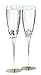 Hortense B. Hewitt Wedding/Anniversary Nickel-Plated and Glass Champagne Toasting Flutes, King and Queen, Set of 2