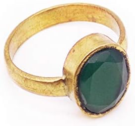 Bagaholics Emerald Gemstone Panchdhatu Gold Plated Ring for Men and Women