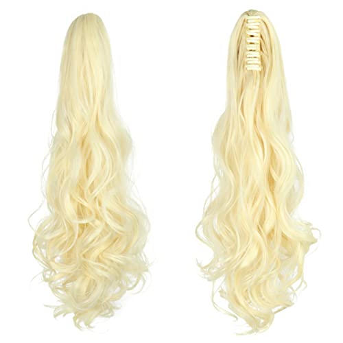 22 Inch Long Wavy Hair Ponytail Synthetic Wrap On