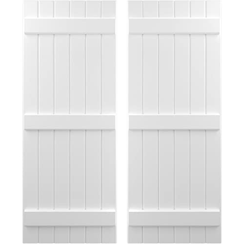 21"W x 59"H Americraft Six Board (3 Batten) Exterior Real Wood Joined Board-n-B…