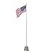 16' Aluminum Flagpole Telescoping Flag Pole Solid Construction Kit with 3' x 5' US Flag and Ball Top Finial In Ground Hardware for Outdoor Home Garden Festival Decor