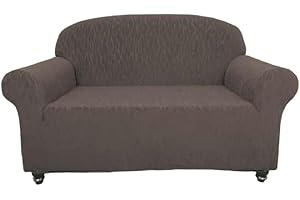 PIC Jacquard Stretch loveseat Cover for Indoor and Outdoor Furniture, Protects Upholstery from pet hairs, stains, and dust, m
