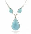 Triple larimar sterling chocker