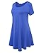 BELAROI Womens Comfy Swing Tunic Short Sleeve Solid T-Shirt Dress (2X, Blue)