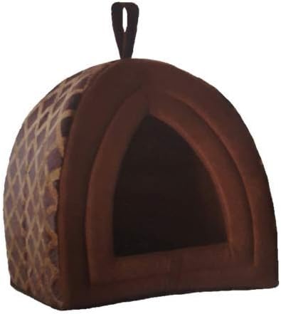 Nights Luxury Soft Comfy House For Pet Cat or Dog Igloo Bed New_Medium/Large Size (Large - 45cm x 45cm x 49cm, Brown/Chocolate)