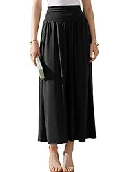 DOUBLJU High Waist Maxi Skirts for Women Long