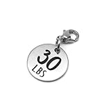 30 lbs Weight Loss Jewelry Charm - Motivational and Inspirational Jewelry for Fitness and Workout Motivation for Pounds Lost - Stainless Steel Engraved Charm and Clasp - Tarnish Free Charms