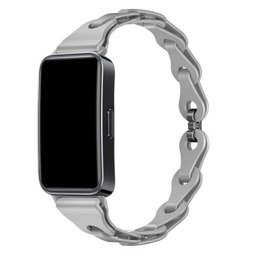 TENYELE Trendy Silicone Watch Straps Decorative Chain Link Designed Breathable Wristband For Band 8/9/10 Bracelets Repair Watch Band