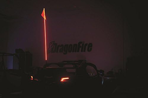 Orange Cycle Parts 6ft Bluetooth LED Muti-Color Lighted Whip w/ Quick Release Mount Includes Flag for UTV Side by Side Dune Buggy, ATV, Golf Cart, Truck, Jeep and more! by DragonFire 11-0019