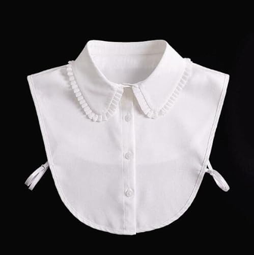 Joyci Detachable Fake Collar - White Ruffled Dickey For Sweaters & Dresses