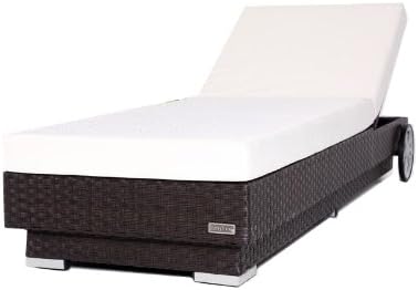Amazon De Outflexx Stilvolle Sonnenliege Mit Rollen Aus Hochwertigem Polyrattan In Braun Ca 200x80x27 5 Cm Inkl Polster Ruckenlehne 4 Stufig Verstellbar Funktionale Gartenliege Komfortabel Wetterfest