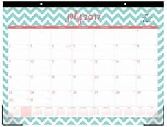 Dabney Lee for Blue Sky Ollie Aqua 22" x 17" Monthly Desk Pad, Jul 2017 - Jun 2018