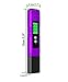 Digital pH Meter - Pocket Size - pH Pen Tests Household Drinking Water, Aquarium, Swimming Pools, Hydroponics, Water Quality, with ATC, 0-14 pH Measuring Range with 6X pH Buffer Powders. Purple