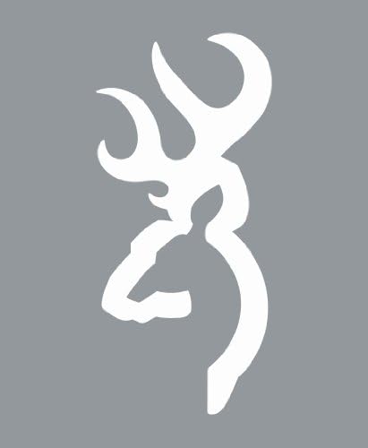 5" Browning Official Buckmark Decal White