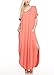 12 Ami Solid V-Neck Pocket Short Sleeve Loose Maxi Dress (S-3X) - Made in USA
