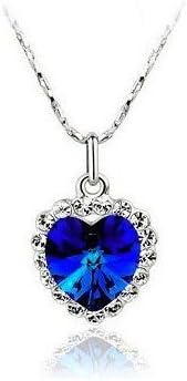 Titanic Blue Heart Of Ocean Full Crystal Necklace With Beautiful Chain For Women Lady