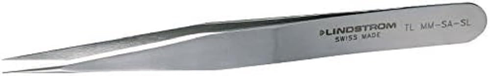 Bahco TLMM-SA-SL "Boley Style" Tweezers with Strong Tip, Silver