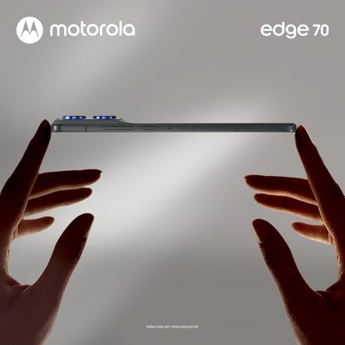Smartphone Motorola Edge 70 5G - 256GB 24GB (8GB RAM + 16GB RAM Boost), Ultrafino, 3 cameras 50MP, Tela 1.5K extreme Amoled 120hz - Gadget Gray | 16GB RAM Boost, Ultrafino, 3 Câmeras 50MP, Tela 1.5K Extreme Amoled, 120Hz