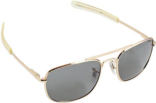 HUMVEE HMV-52B-GOLDPolarized Bayonette Style Military Sunglasses with Gray Lenses and Gold Frame, 52mm