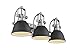 Emliviar 3-Light Bathroom Vanity Light Fixture, Black Finish with Metal Shade, 4054H-A