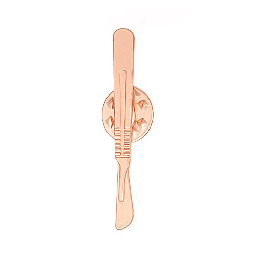 MANZHEN Medical Scalpel Brooch Lapel Pins Jewelry Gift for Surgeon Doctor Nurse (rose gold-2)