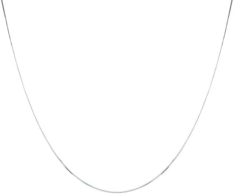 925 Solid Sterling Silver 1.0MM SNAKE Chain Necklace MADE IN ITALY- Thin,silky and SUPER Strong and Rhodium Plated 16'' Inch