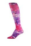 HOCSOCX Womens/Girls Shin Guard Rash UNDER Sport Socks (Medium (Shoe Size 5-11), Pink Kaleidoscope)
