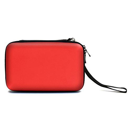 ADVcer EVA Waterproof Hard Shield Protective Carrying Case with Detachable Hand Wrist Strap for Nintendo New 3DS XL, 3DS, 3DS XL, 3DS, 3DS LL - Reddish Orange