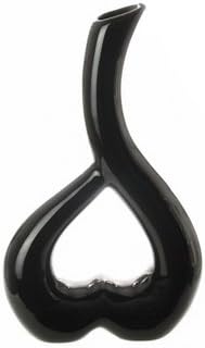 Ceramic Rotated Heart Vase By Homestreet - Choose Red Black Or White (Black)