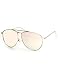 O2 Eyewear 97025 Premium Oversized Flat Aviator Mirrored Sunglass Womens Mens
