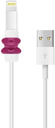 Peres® Butterfly Knot Colorful Data Cable Saver Protector for Apple USB Lightning Cable Iphone Earphones Protector and 30-pin Charging Cables for Ipod / Iphone / Ipad / Apple Watch (2*Rose Red)