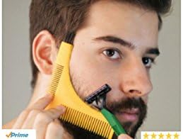 Easy Beard Shaping and Shaving Template Tool With Comb To Create Perfect Lines & Symmetry Face Neck Line Fast Clean and Sexy .