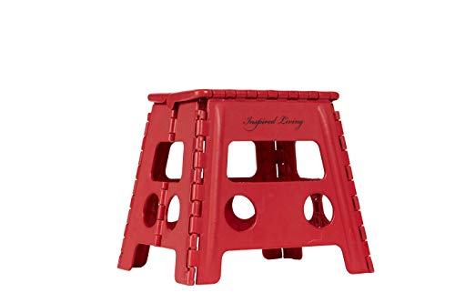 Inspired Living Step Heavy Duty folding-stools, 13" High, RED