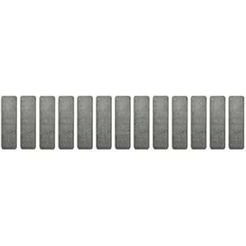 Stair Tread Treads Indoor 7 inch x 24 inch Machine Washable Skid Slip Resistant Carpet Stair Tread Treads Comfy Collection (Set of 13, Grey)