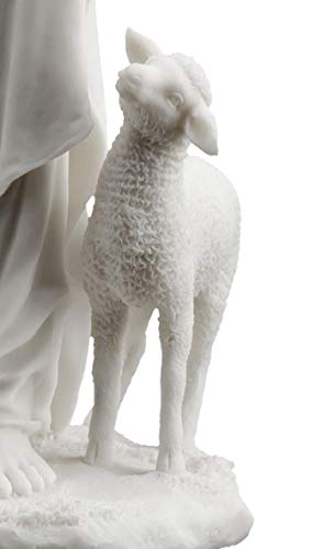wu Jesus The Good Shepherd Statue Sculpture 11 ½-Inch (White)