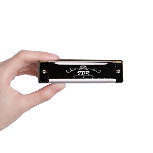 JDR Blues Harmonica Set (7 Piece Set with EVA Protective Case) ,10 Hole Harmonica Key of C, D, E, F, G, A&B, Suitable for Any Occasion, Like Blues, Folk, Jazz and Pop